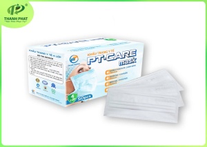 KHẨU TRANG PT - CARE (4 Lớp Màu Trắng - 50 Cái / Hộp )